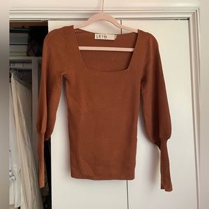 Square neck ribbed top